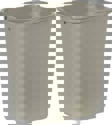 Deskside Plastic Wastebasket, 7 gal, Plastic, Beige